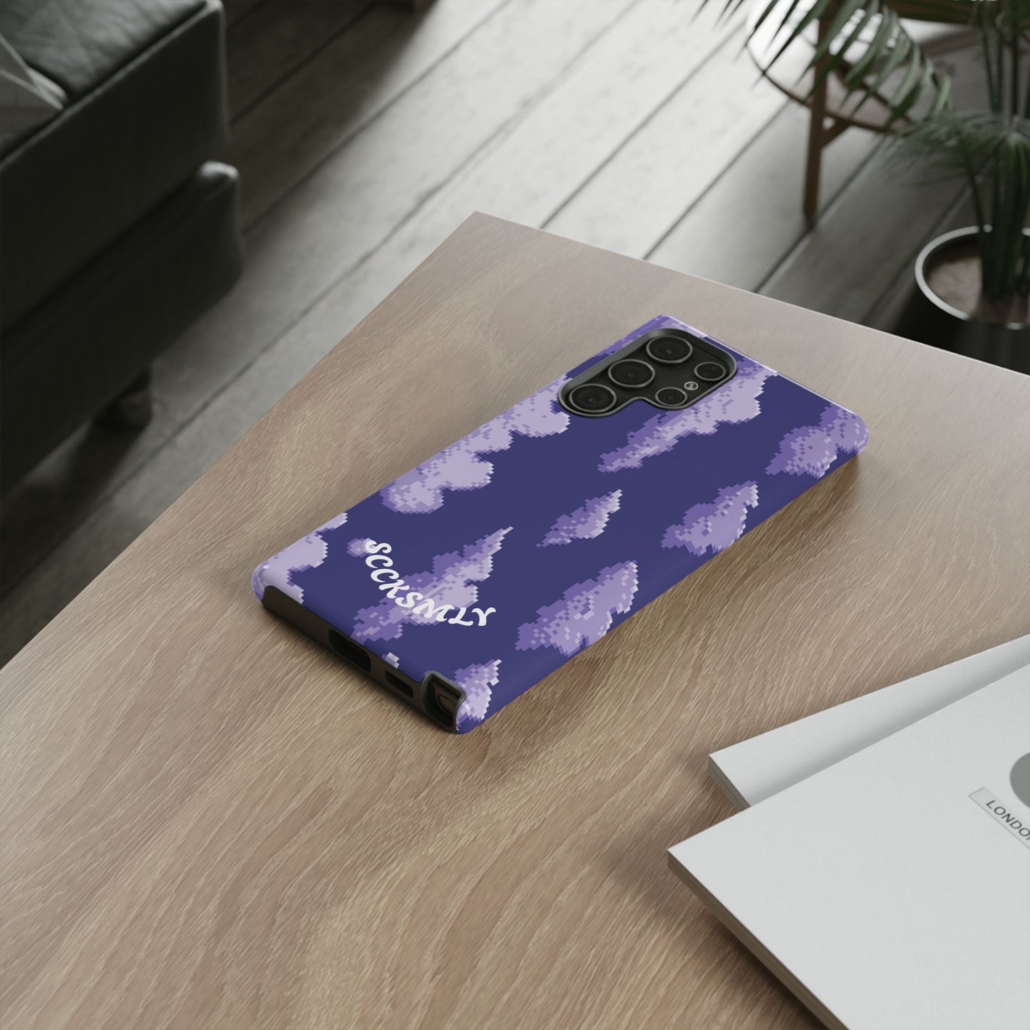 Lilac Pixel Cloud Tough Phone Case for Samsung