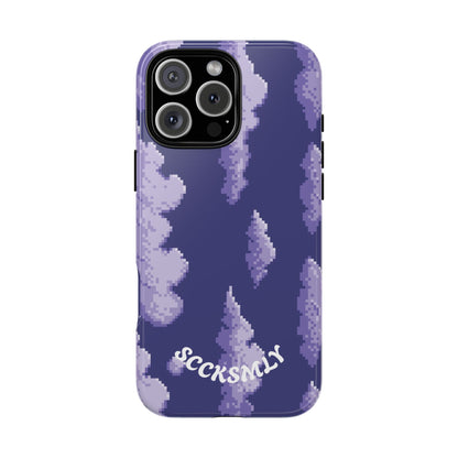 Lilac Pixel Cloud Tough Phone Case for Apple