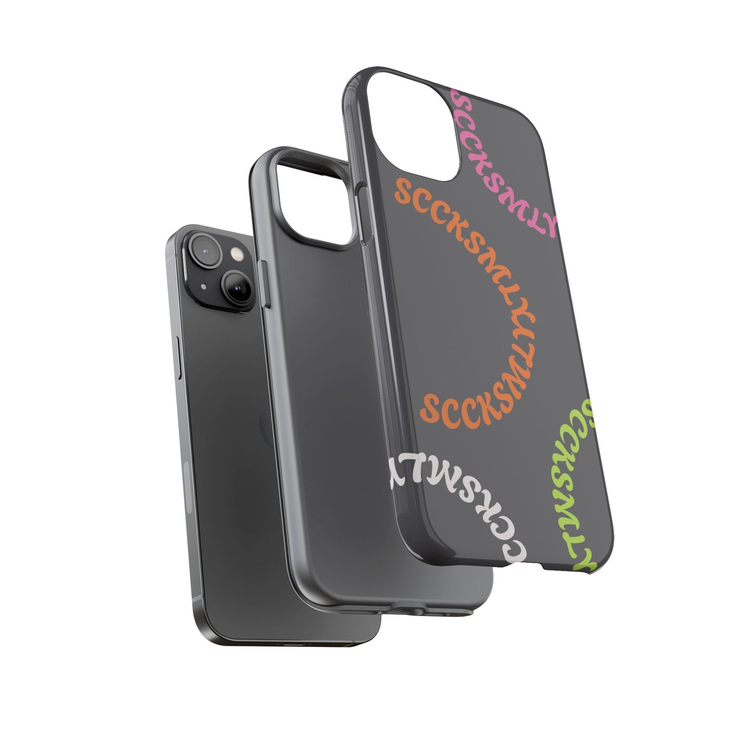 Y2K Wavy Script Tough Case for Apple- Gray