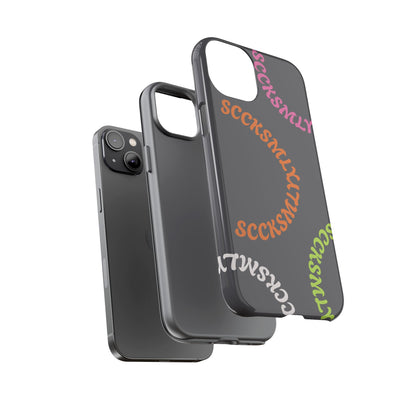 Y2K Wavy Script Tough Case for Apple- Gray