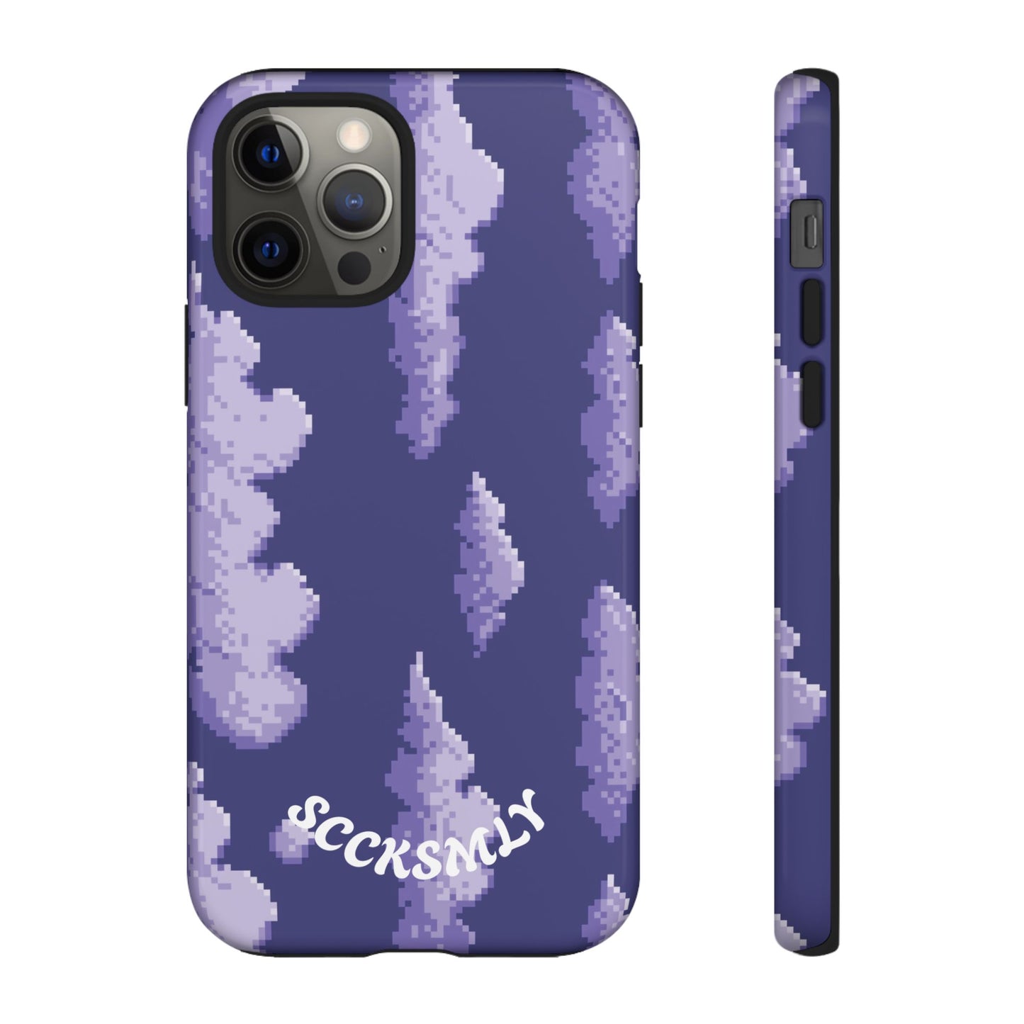 Lilac Pixel Cloud Tough Phone Case for Apple