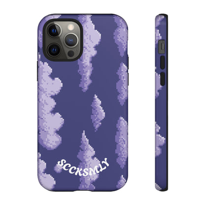 Lilac Pixel Cloud Tough Phone Case for Apple
