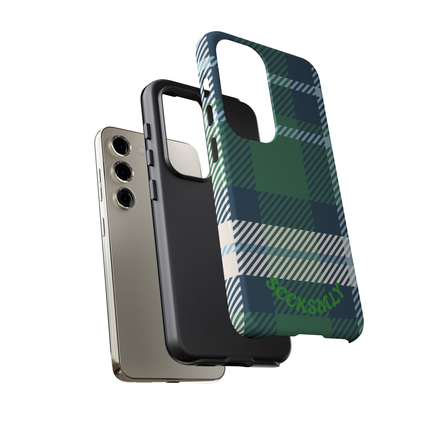 Earth and Sky Plaid Tough Phone Case for Samsung