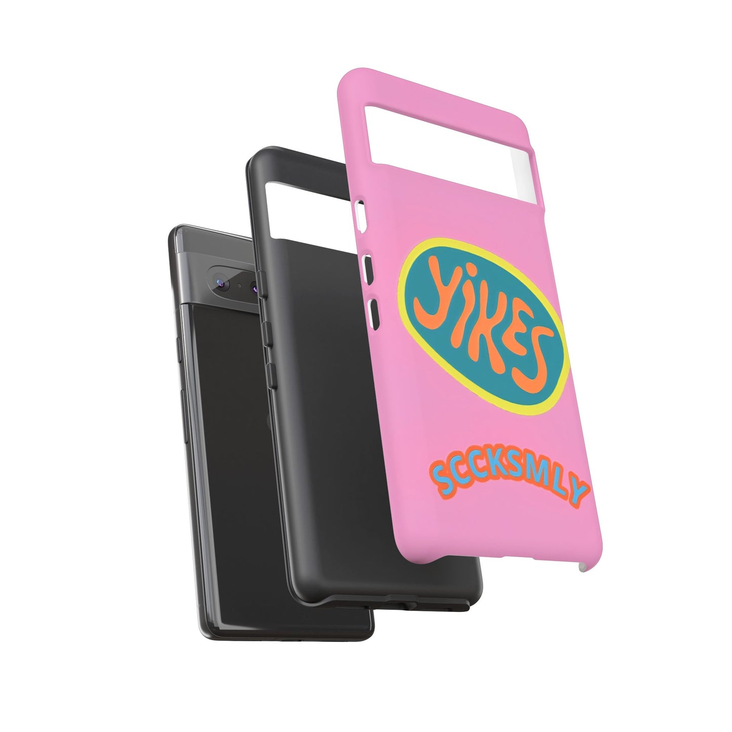 Pink "YIKES" Tough Phone Case for Google Pixel