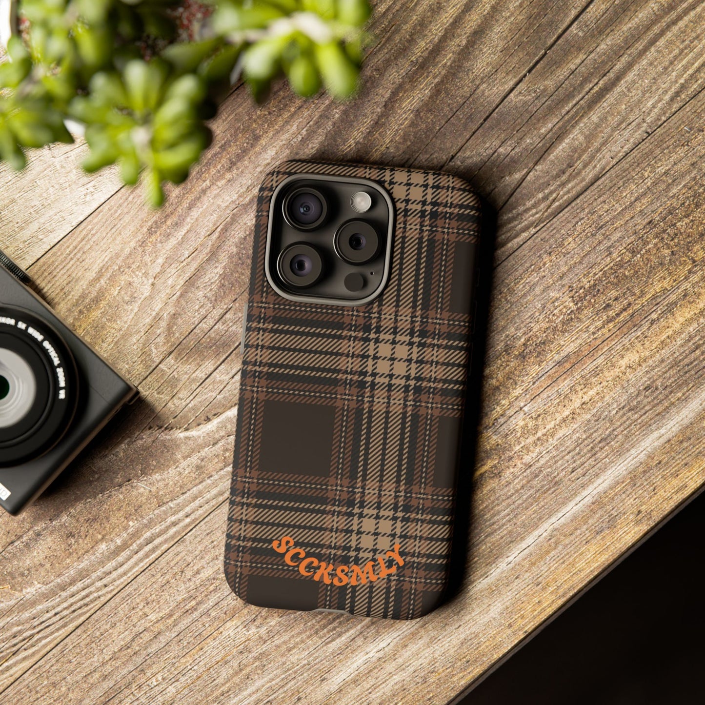 Brown Bread Plaid Tough Phone Case for Apple