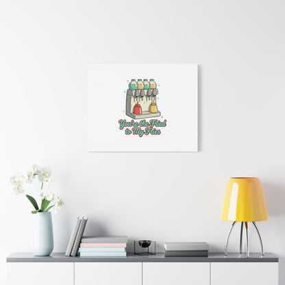 You’re the Fried to My Fries Canvas | Retro Diner Matchbook, Pantry Label Art