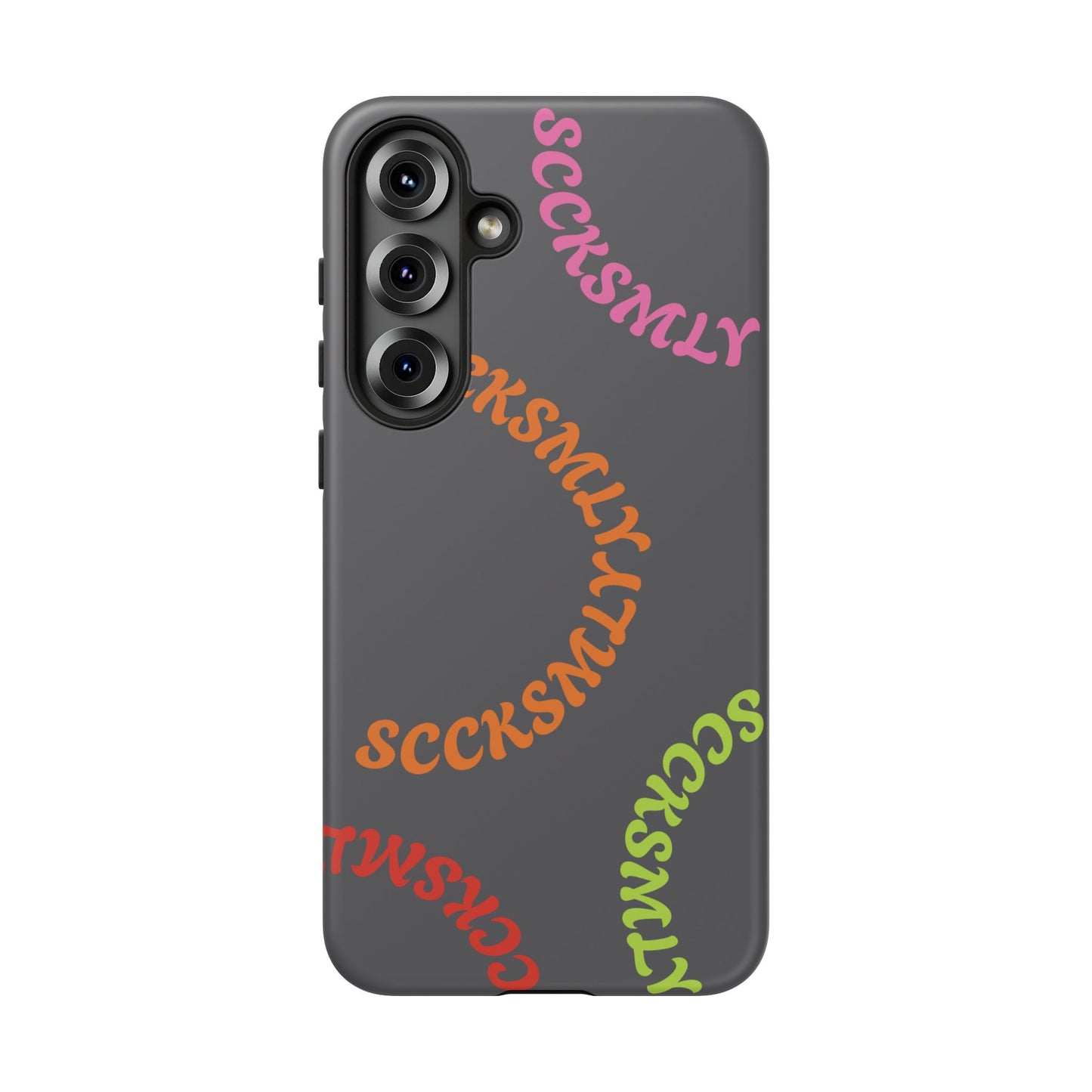 Y2K Wavy Script Tough Case for Samsung- Gray