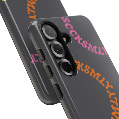 Y2K Wavy Script Tough Case for Samsung- Gray