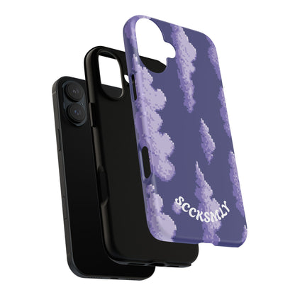 Lilac Pixel Cloud Tough Phone Case for Apple