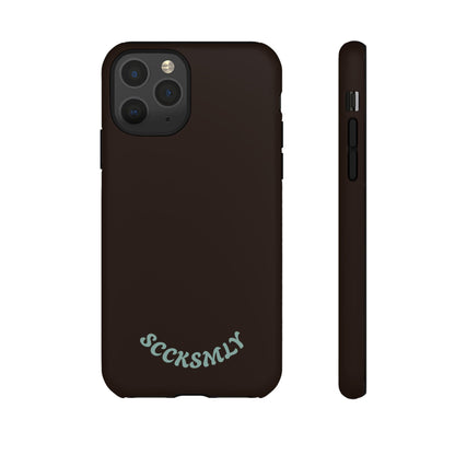 SOLID Espresso Mint Tough Phone Case for Apple