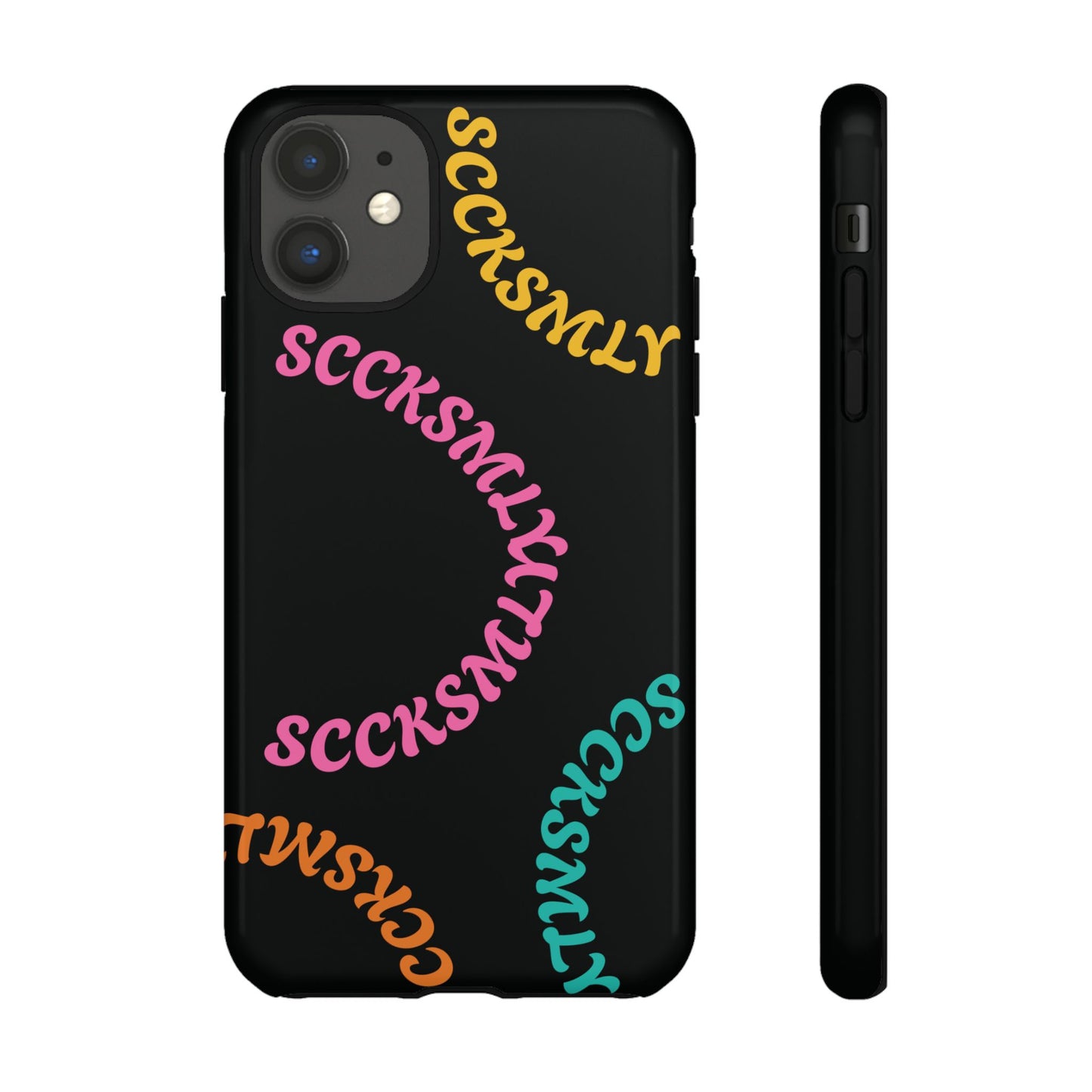 Y2K Wavy Script Tough Case for Apple- Black