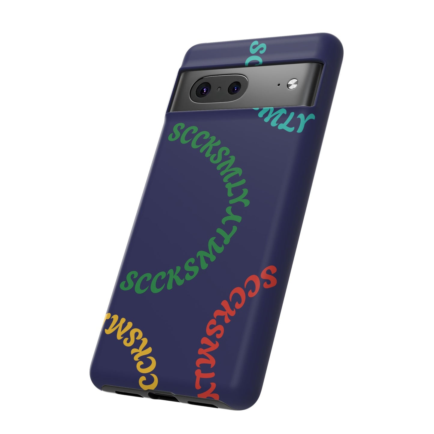 Y2K Wavy Script Tough Case for Google Pixel- Navy Blue