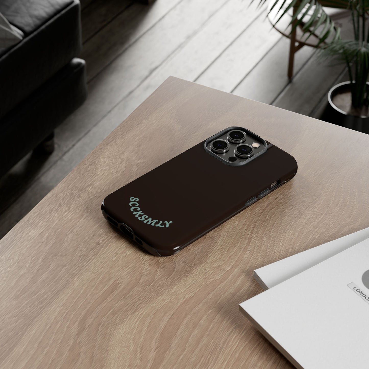 SOLID Espresso Mint Tough Phone Case for Apple