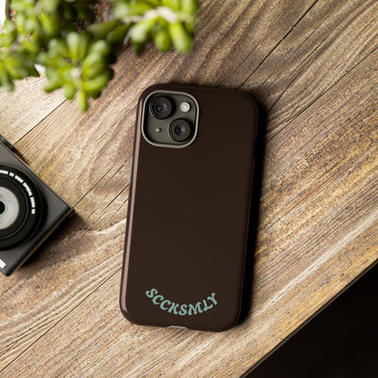 SOLID Espresso Mint Tough Phone Case for Apple