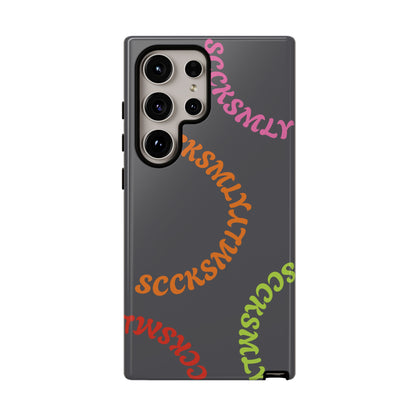 Y2K Wavy Script Tough Case for Samsung- Gray