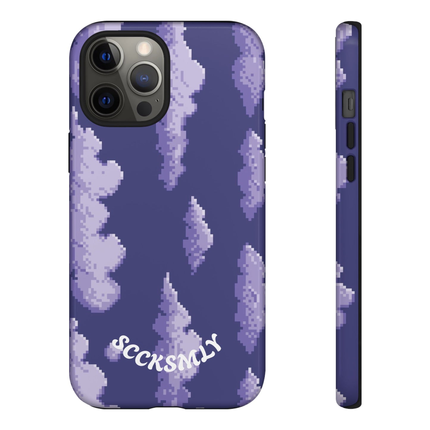 Lilac Pixel Cloud Tough Phone Case for Apple