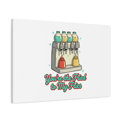 You’re the Fried to My Fries Canvas | Retro Diner Matchbook, Pantry Label Art