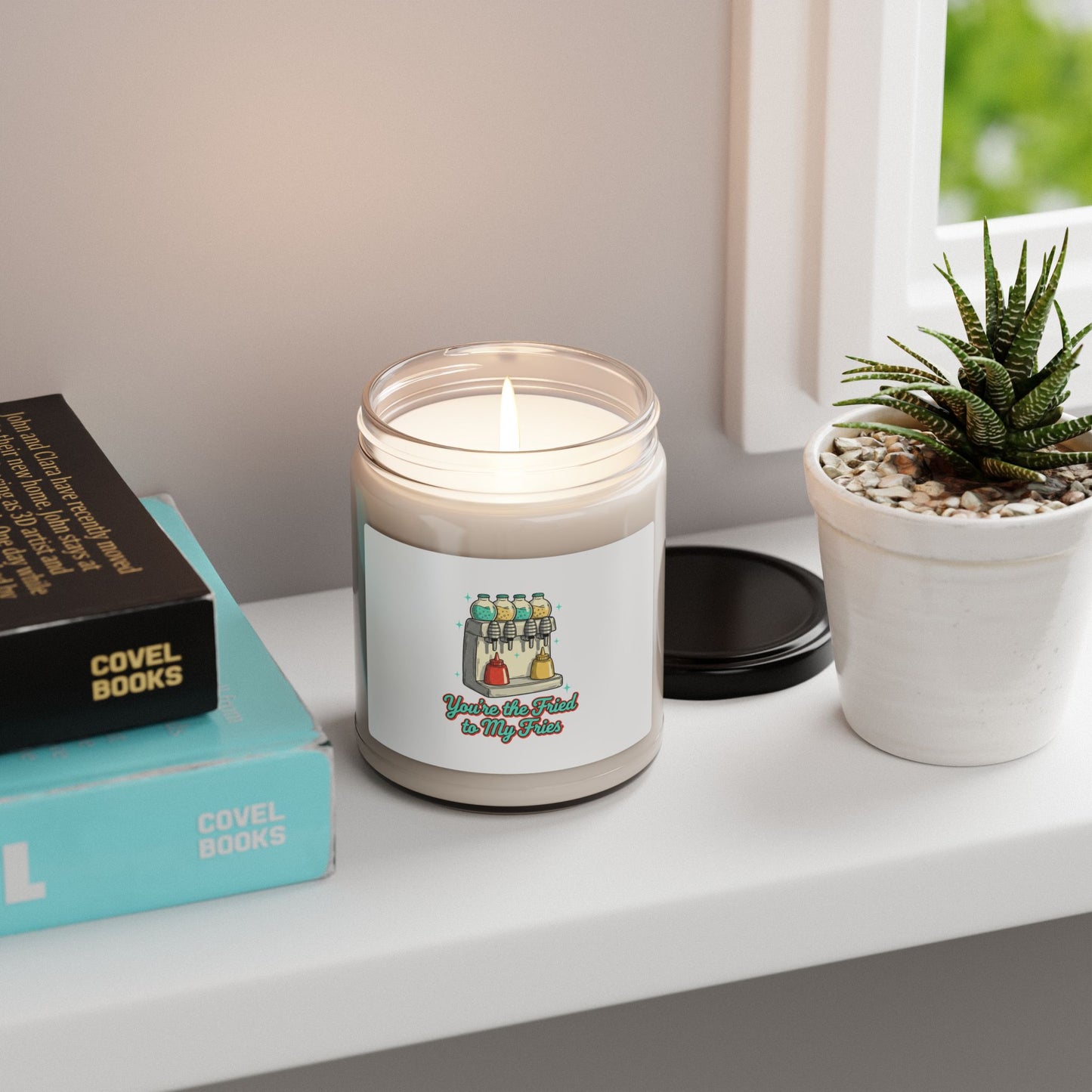 Food Nostalgia Label Candle | Retro Diner Pantry Matchbook Graphic, 9oz Soy