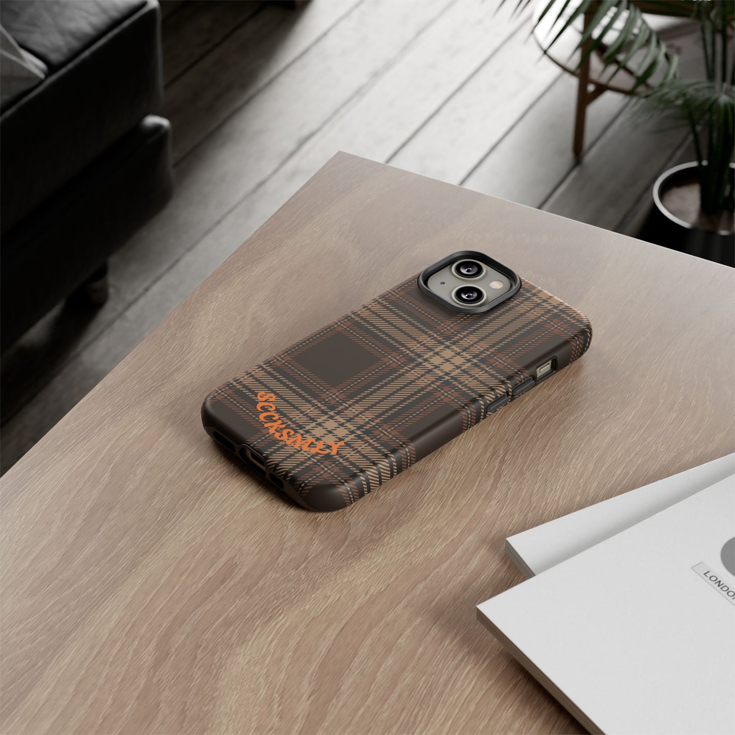 Brown Bread Plaid Tough Phone Case for Apple