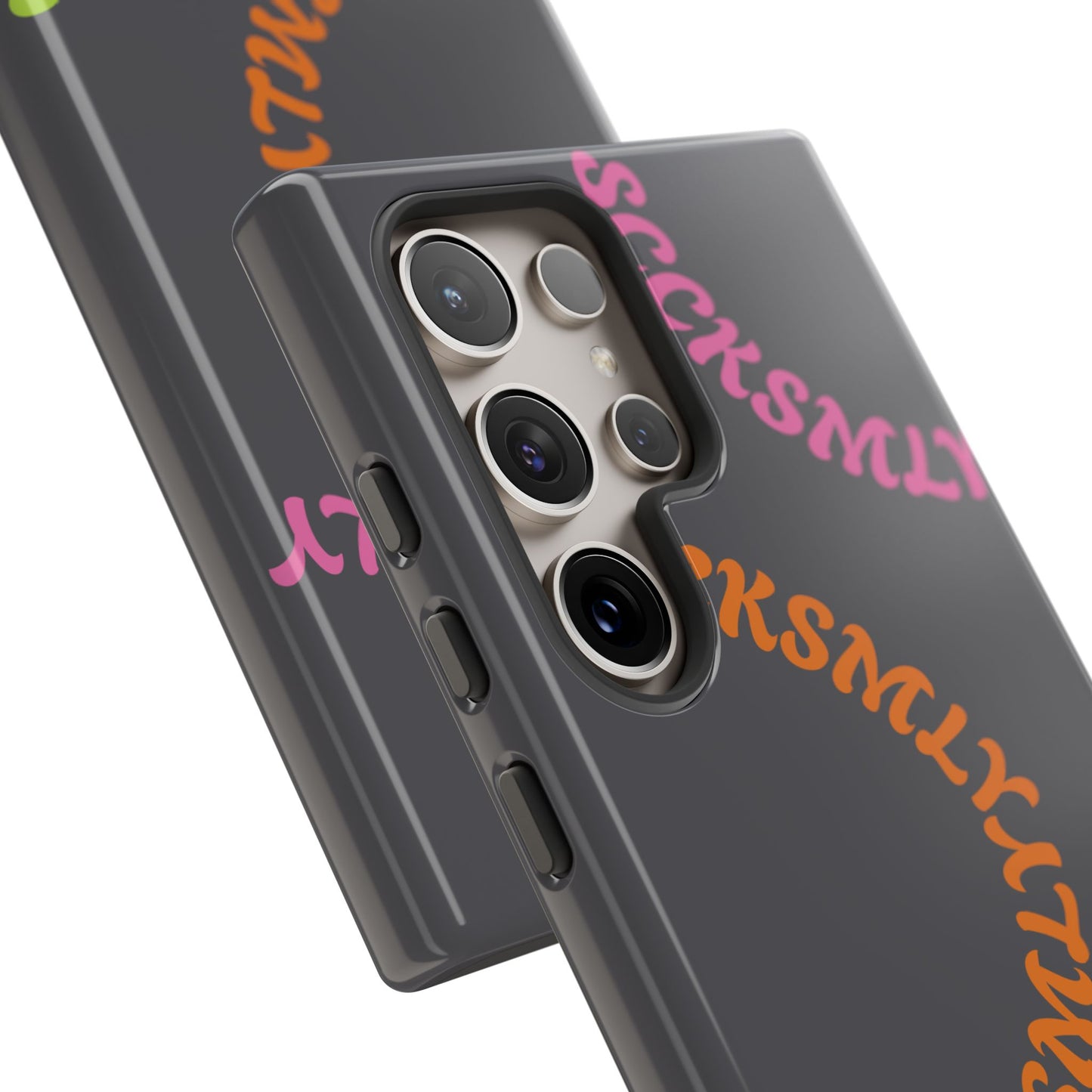 Y2K Wavy Script Tough Case for Samsung- Gray