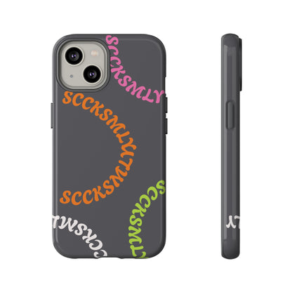 Y2K Wavy Script Tough Case for Apple- Gray