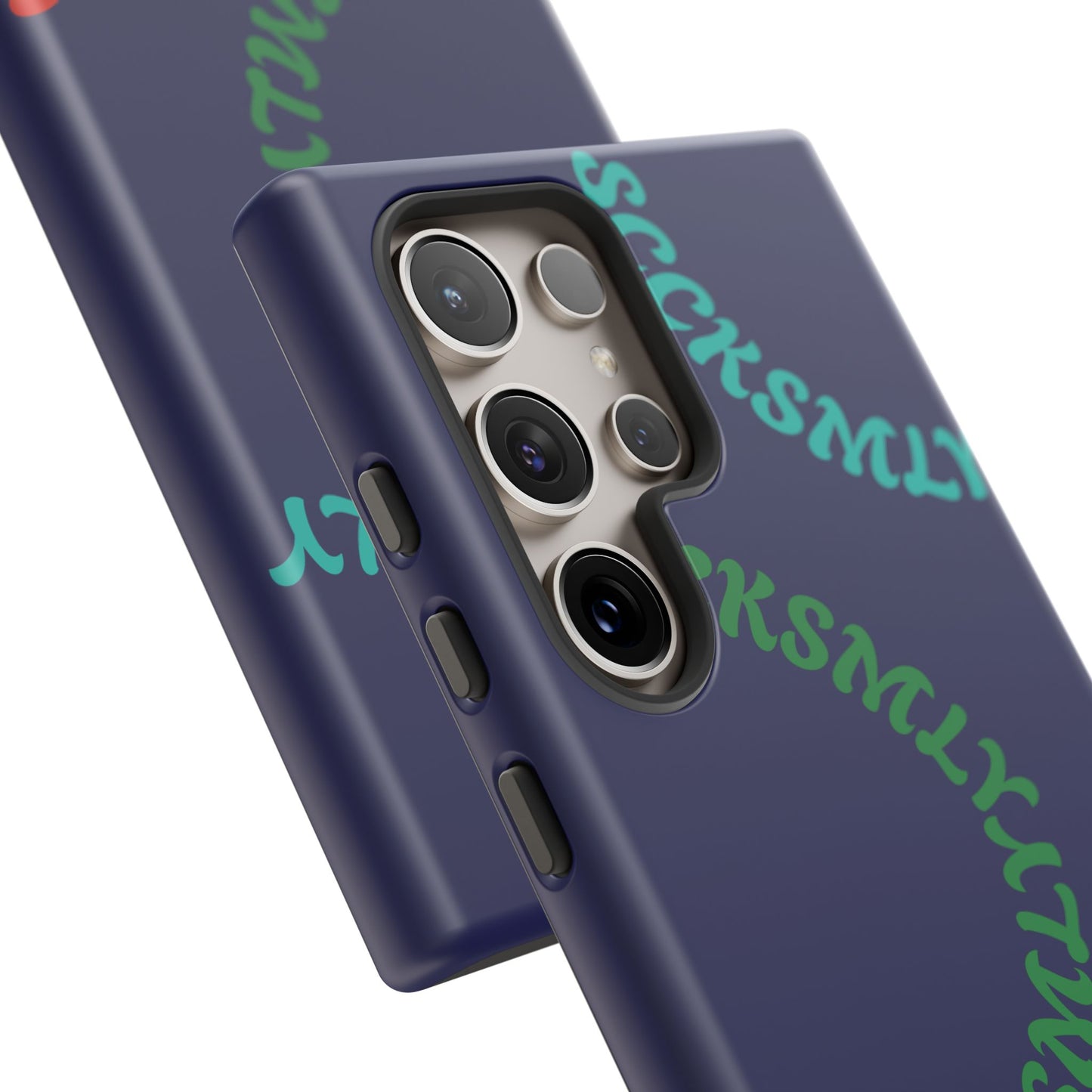 Y2K Wavy Script Tough Case for Samsung- Navy Blue