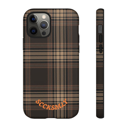 Brown Bread Plaid Tough Phone Case for Apple