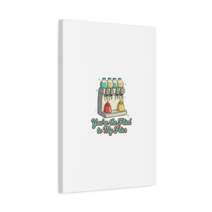You’re the Fried to My Fries Canvas | Retro Diner Matchbook, Pantry Label Art