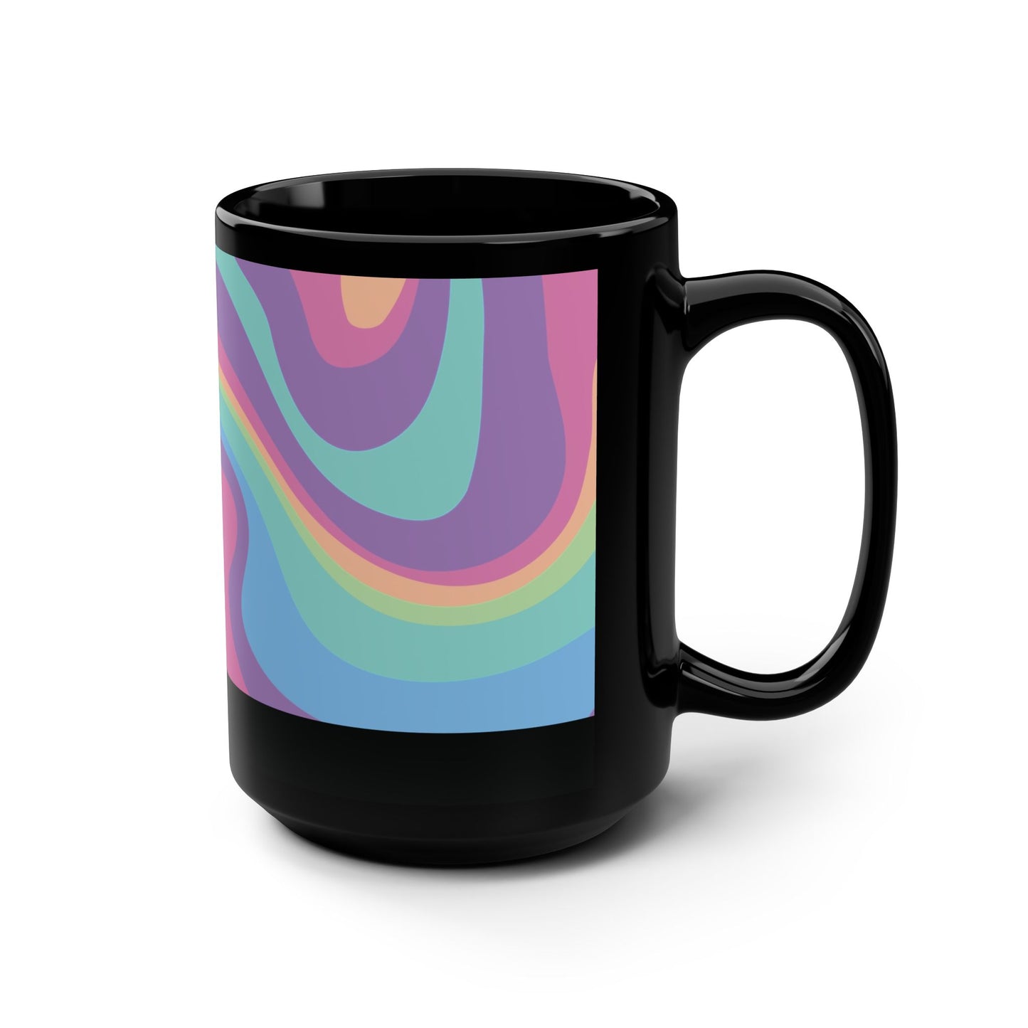 Mug Pastel Swirl 15 oz - Black