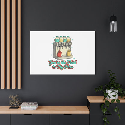 You’re the Fried to My Fries Canvas | Retro Diner Matchbook, Pantry Label Art
