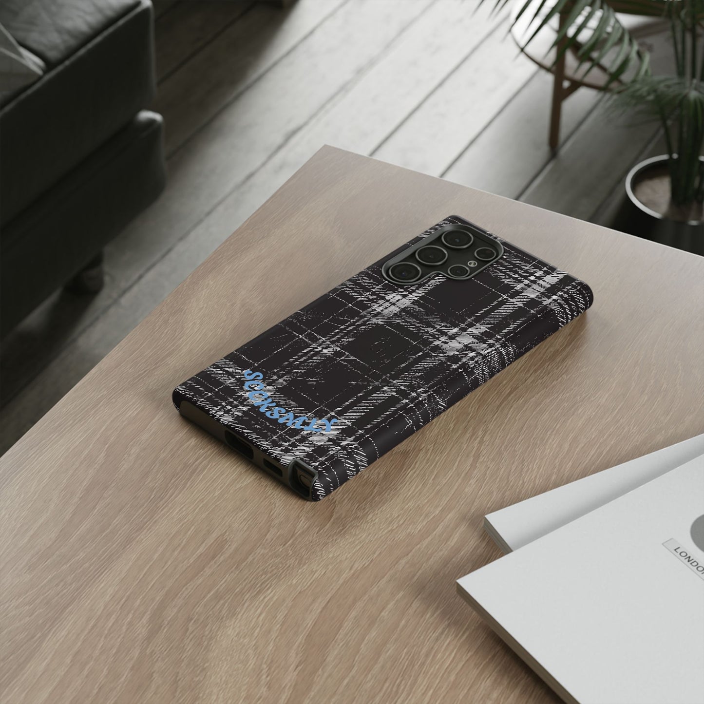 Smoky Grungy Plaid Phone Case for Samsung