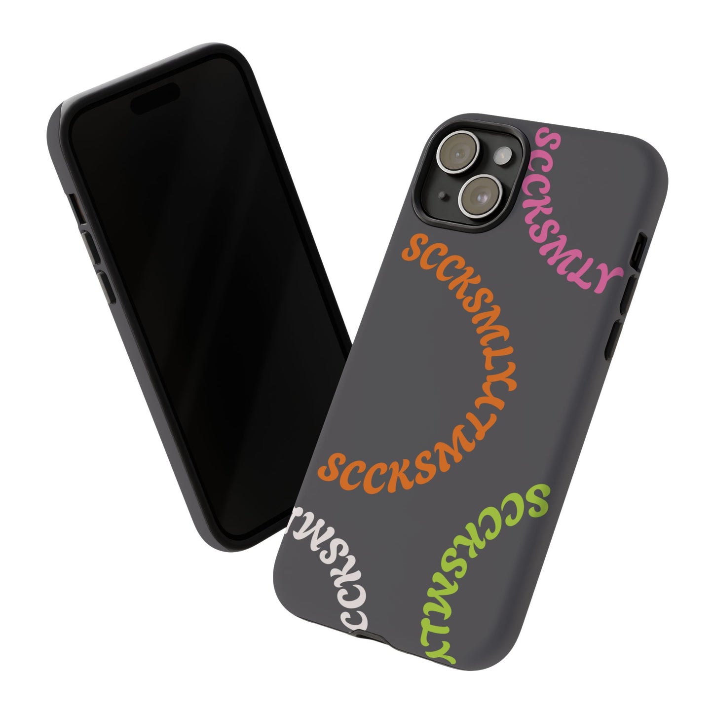 Y2K Wavy Script Tough Case for Apple- Gray