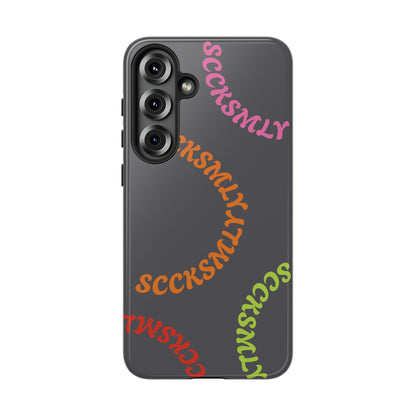 Y2K Wavy Script Tough Case for Samsung- Gray