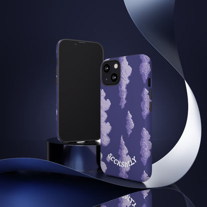 Lilac Pixel Cloud Tough Phone Case for Apple