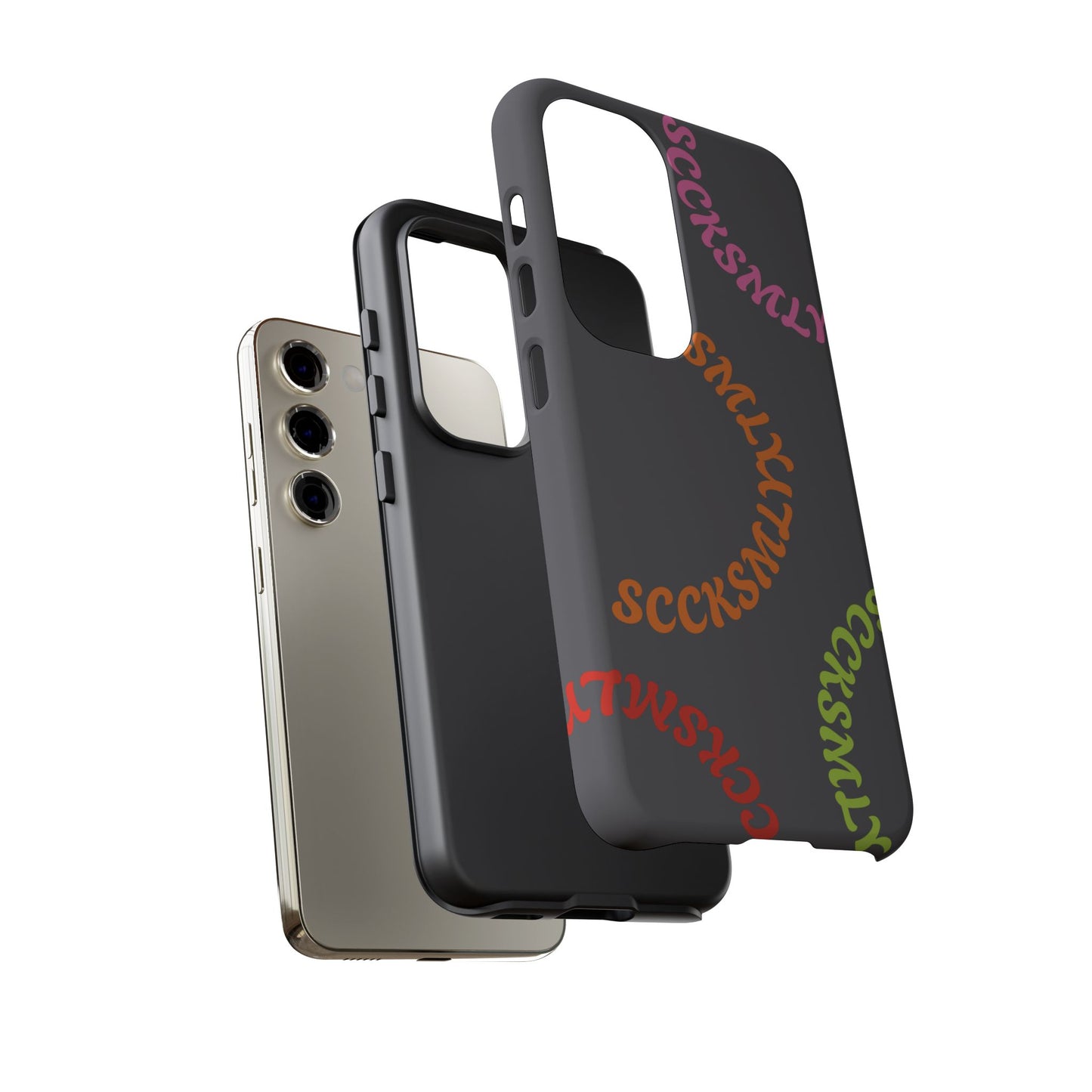Y2K Wavy Script Tough Case for Samsung- Gray