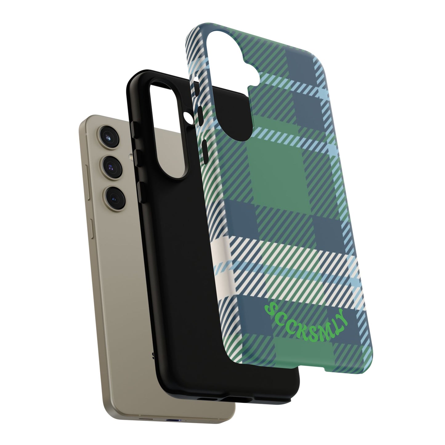 Earth and Sky Plaid Tough Phone Case for Samsung