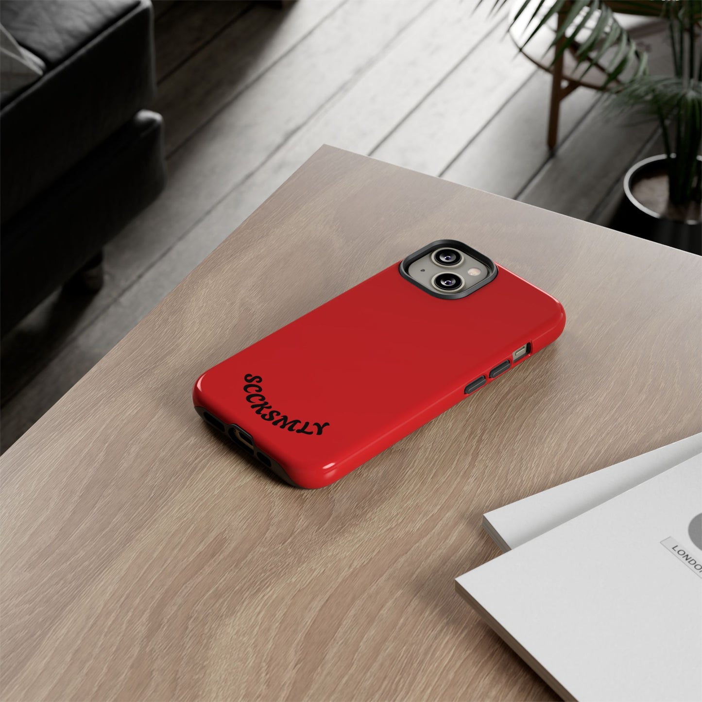 SOLID Screaming Red Tough Case for Apple