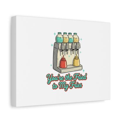 You’re the Fried to My Fries Canvas | Retro Diner Matchbook, Pantry Label Art