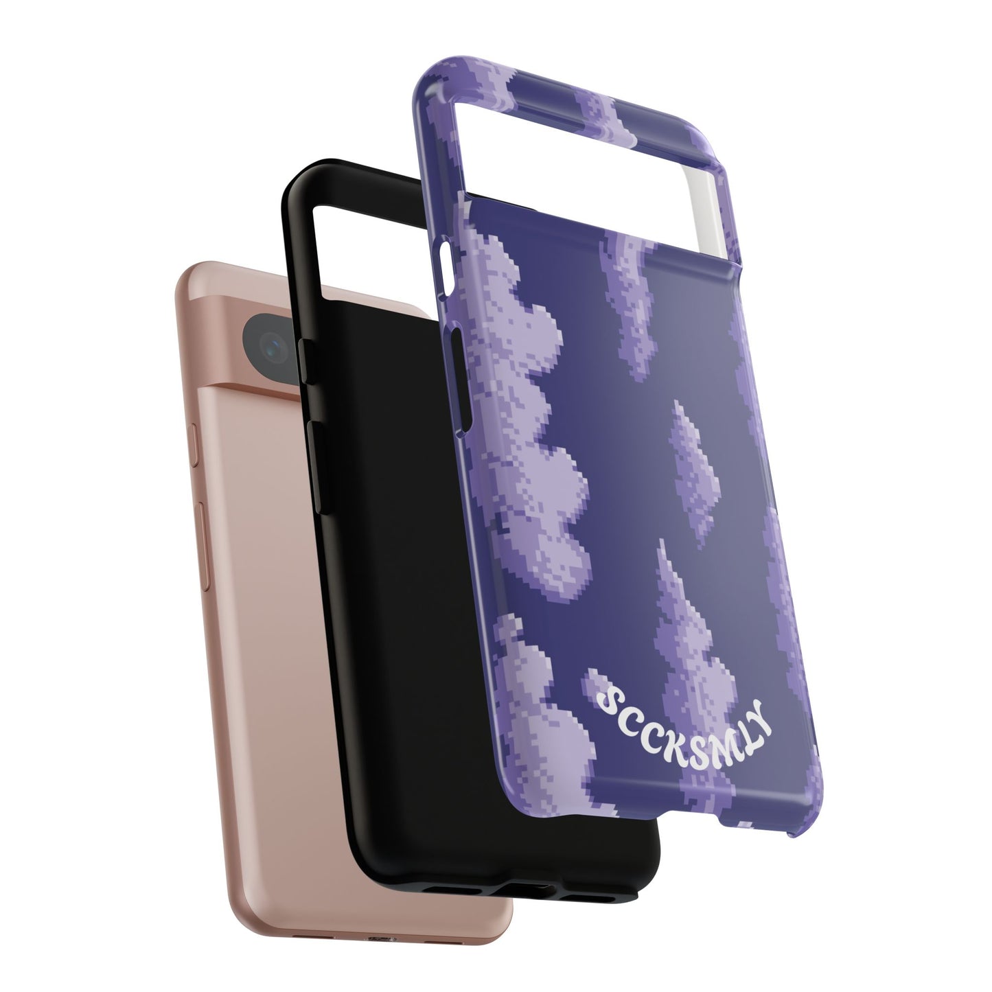 Lilac Pixel Cloud Tough Phone Case for Google Pixel