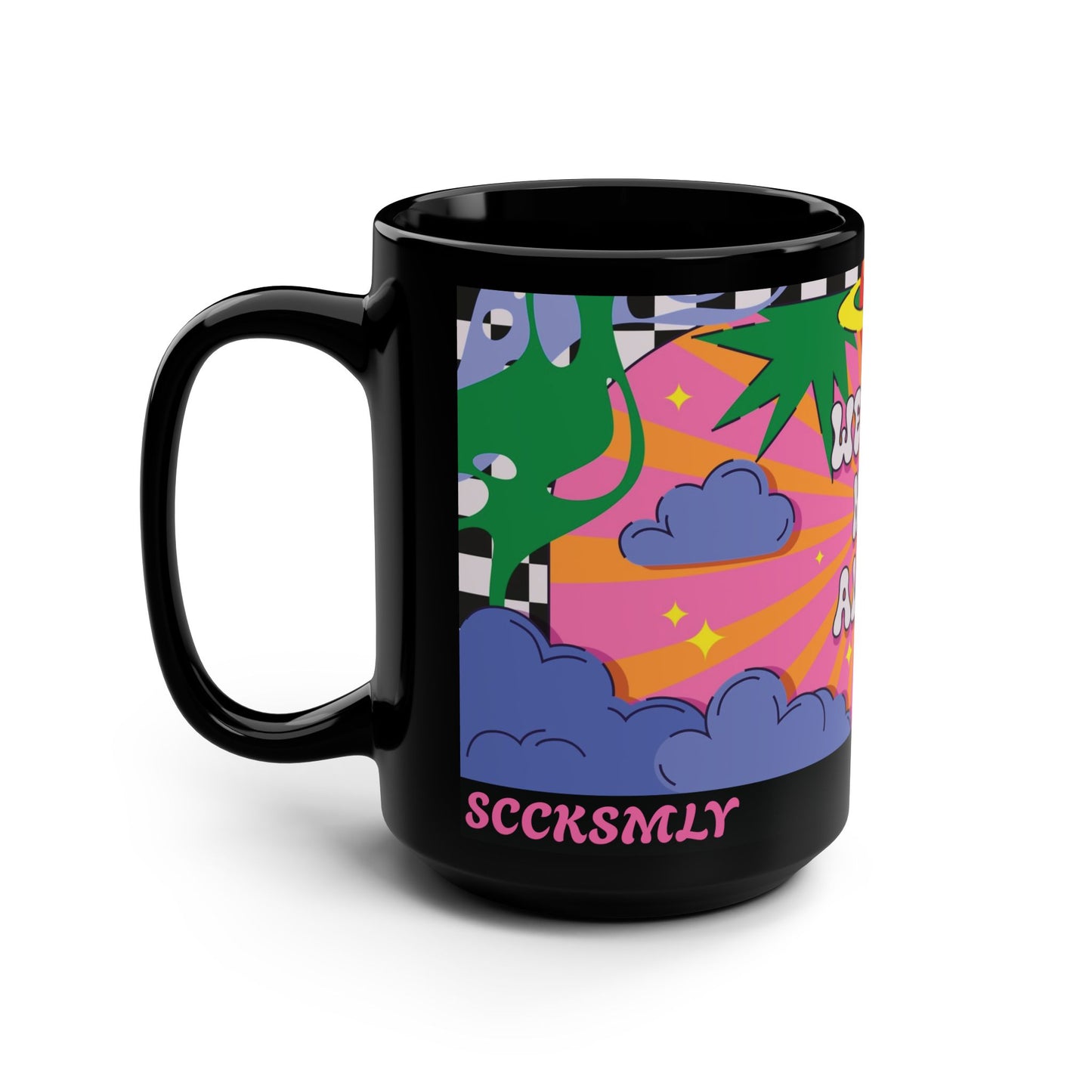 Mug WE ARE NOT ALONE 15 oz — Black