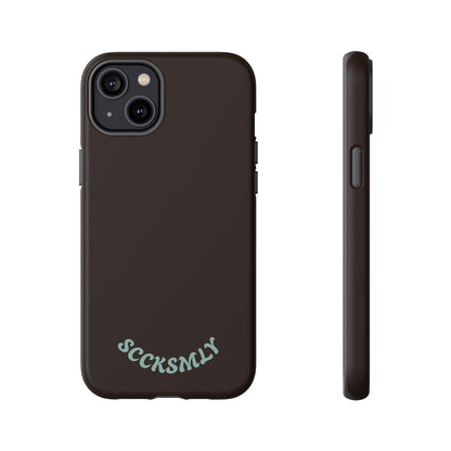 SOLID Espresso Mint Tough Phone Case for Apple