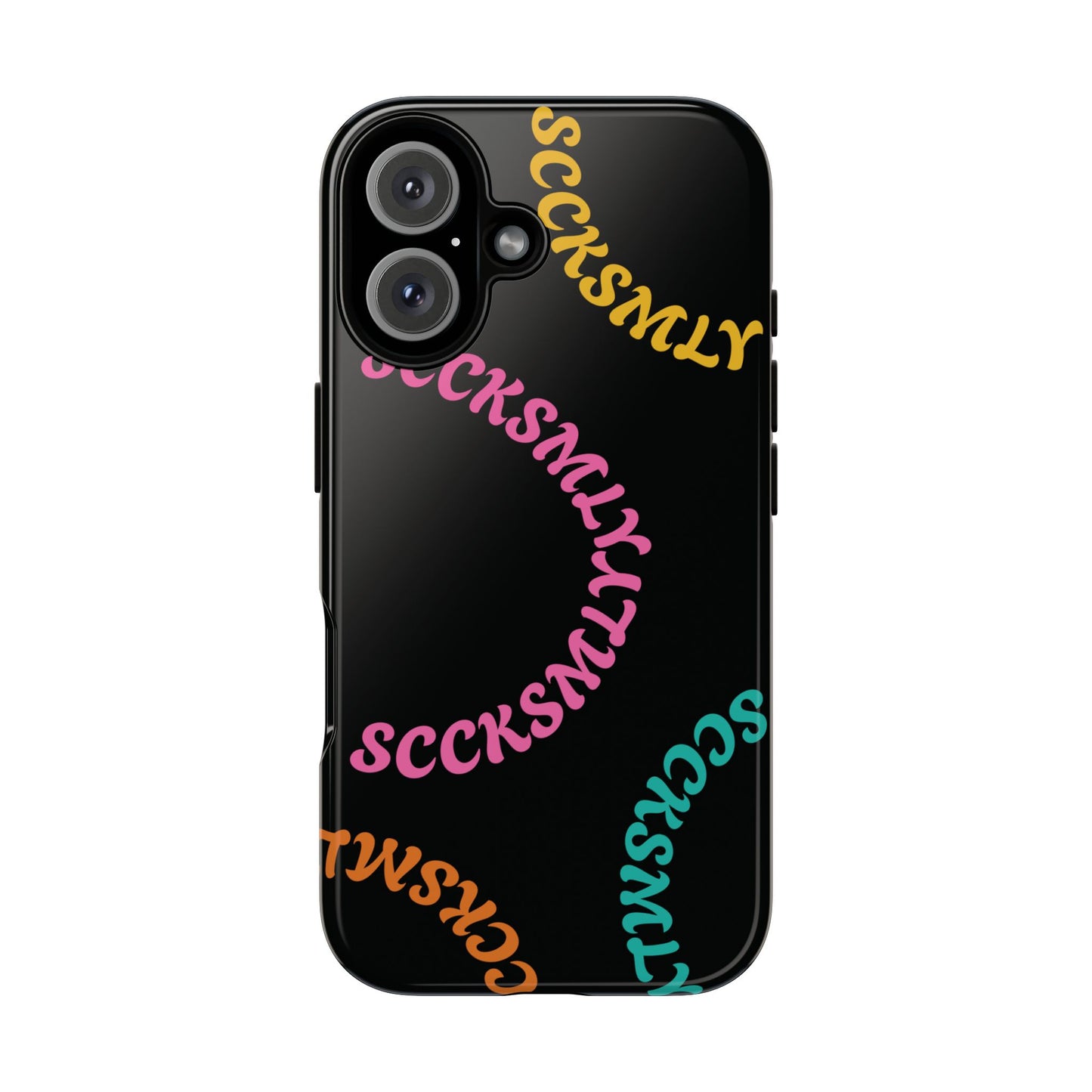 Y2K Wavy Script Tough Case for Apple- Black