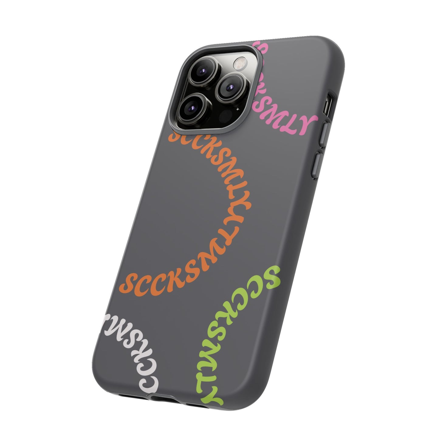 Y2K Wavy Script Tough Case for Apple- Gray
