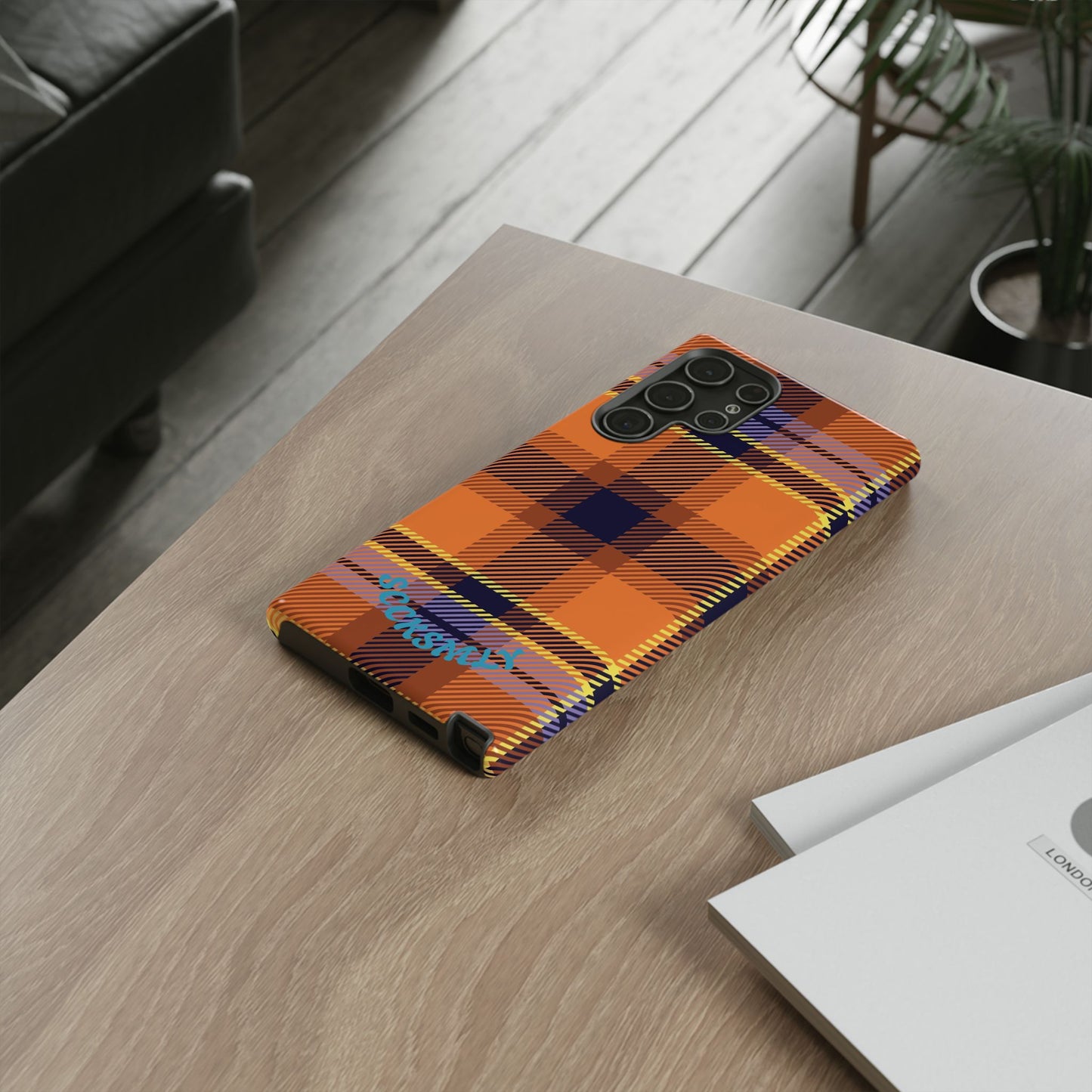Orange Sickle Plaid Phone Case for Samsung