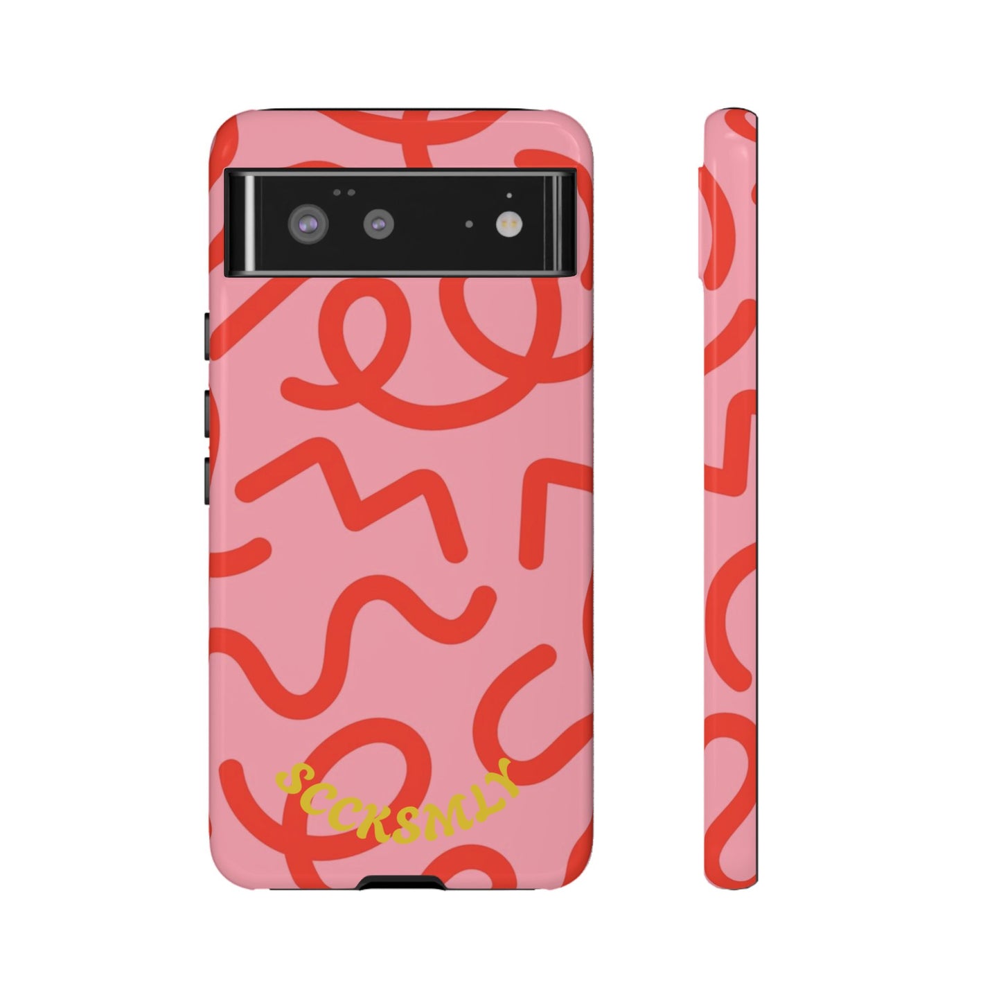 Red Candy Swirls Tough Phone Case for Google
