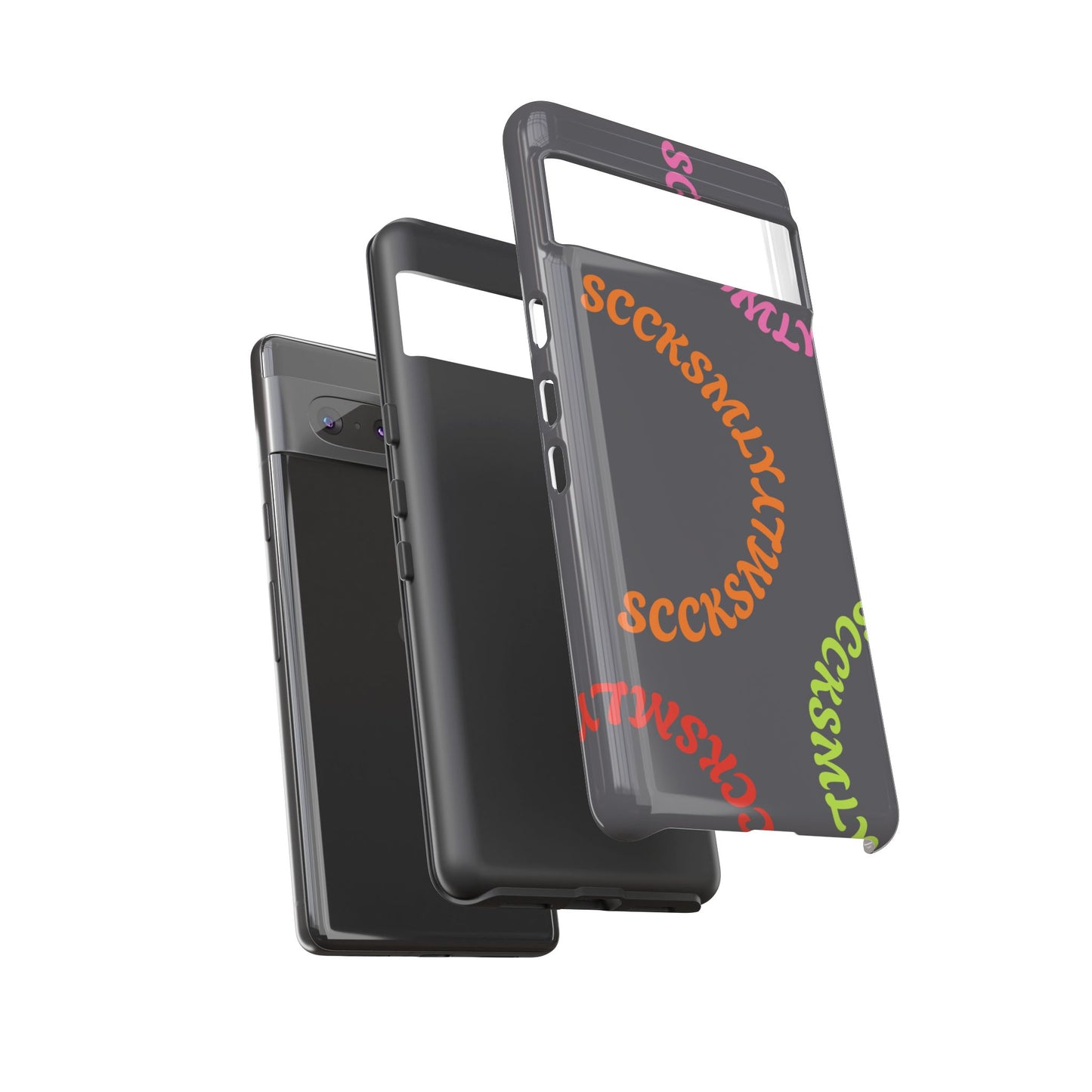 Y2K Wavy Script Tough Case for Google Pixel- Gray