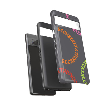 Y2K Wavy Script Tough Case for Google Pixel- Gray