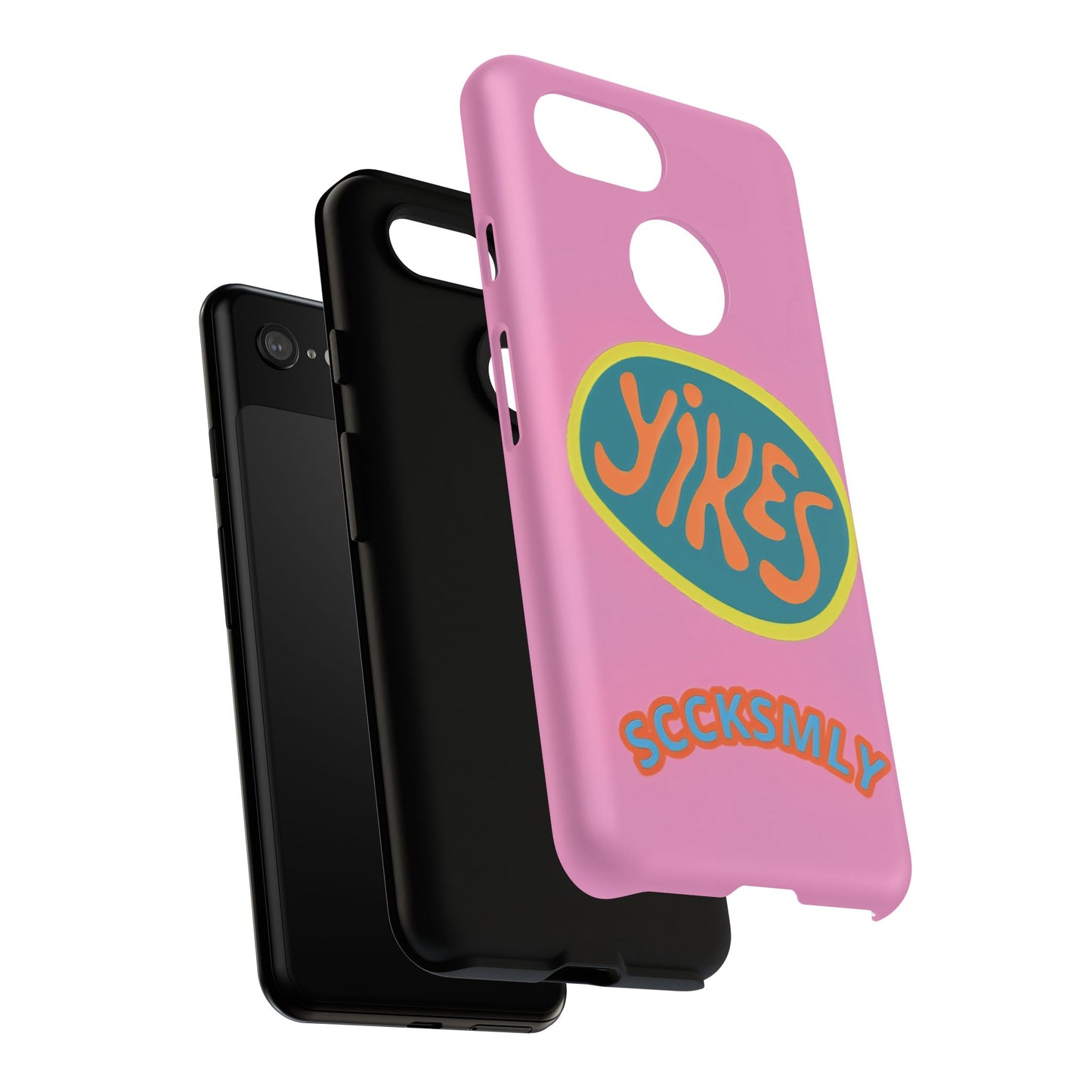 Pink "YIKES" Tough Phone Case for Google Pixel