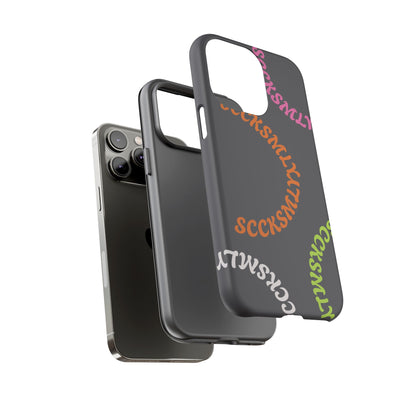 Y2K Wavy Script Tough Case for Apple- Gray