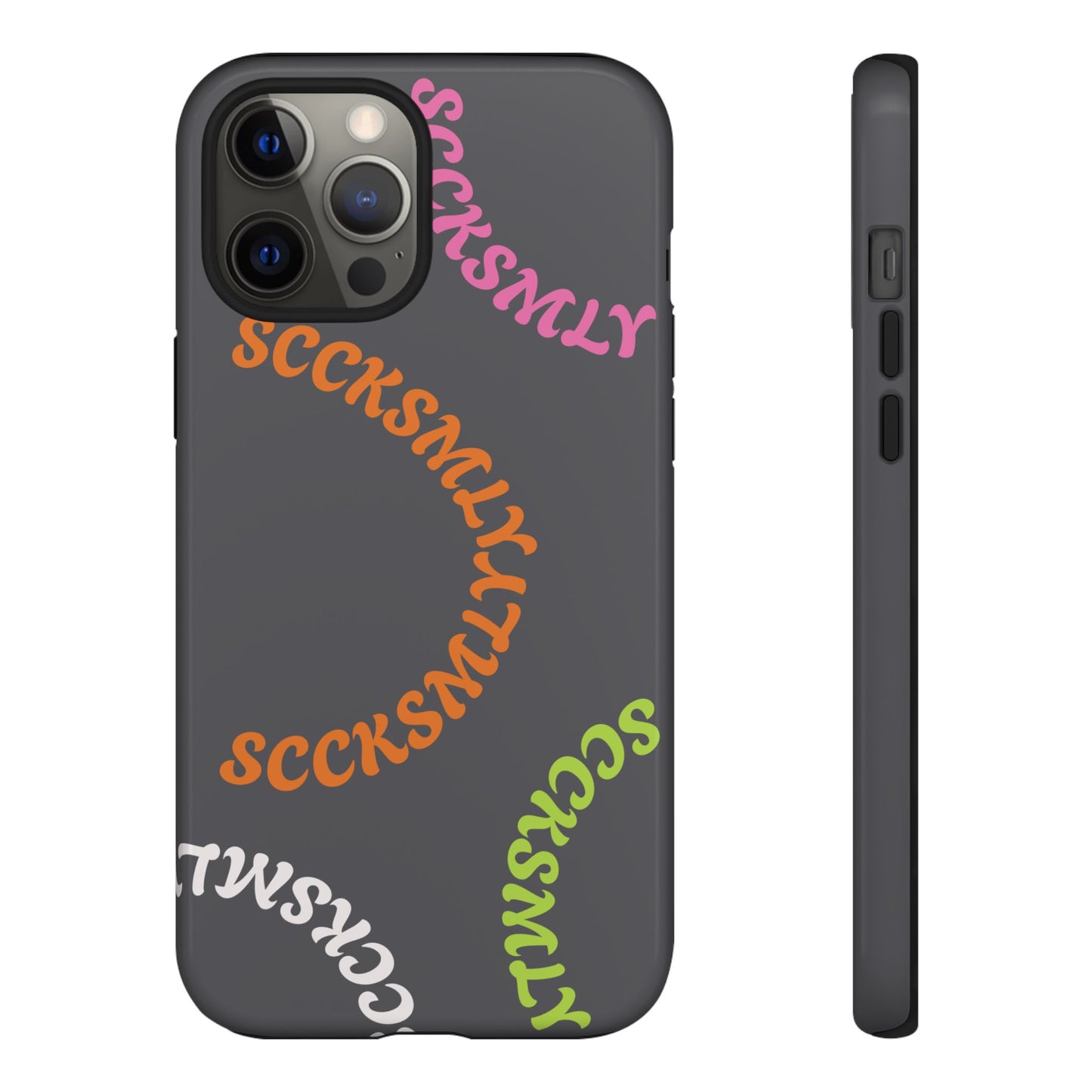 Y2K Wavy Script Tough Case for Apple- Gray